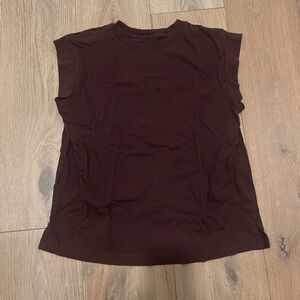 Muscle Tank Tee Shirt Brown Women's Top